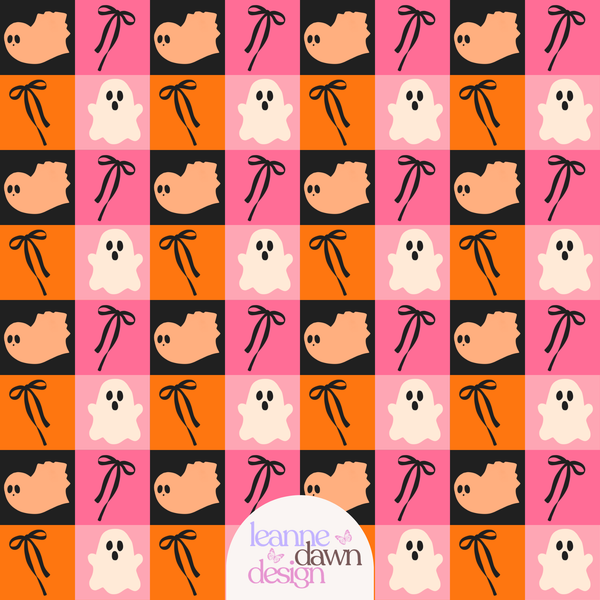 Boos and Bows Checkered Pattern - Digital Download