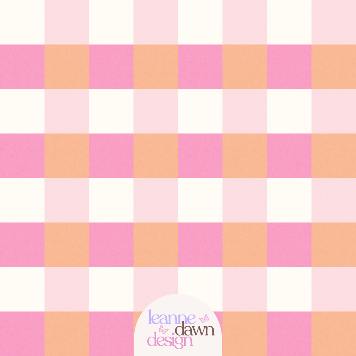 Peachy Pink Checkered Pattern