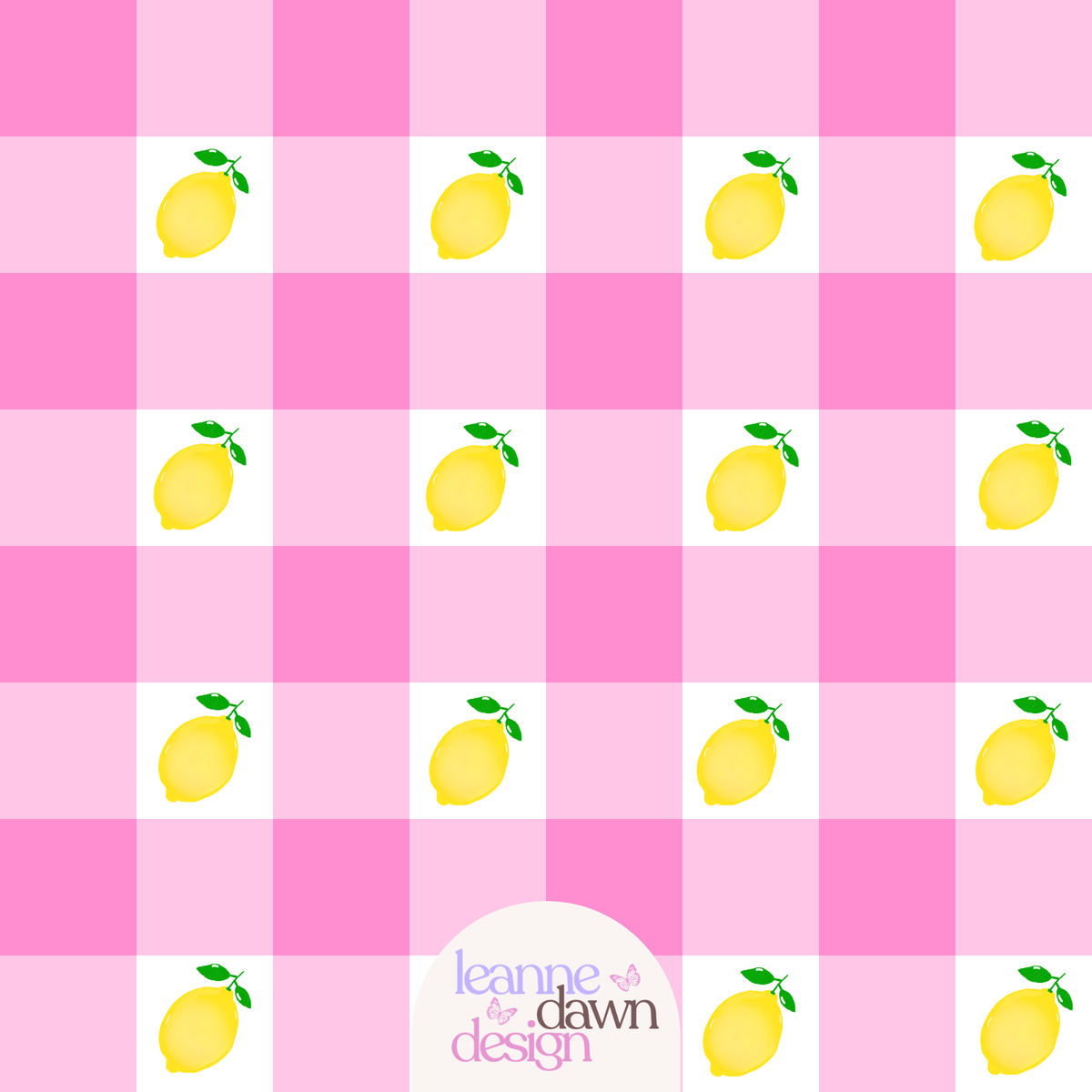 Pink Lemonade Checkers Seamless Pattern