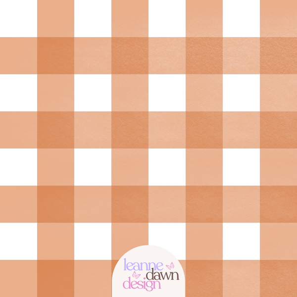 Peachy Gingham Seamless Pattern